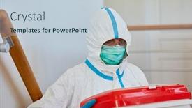  Presentation with medic - Slide deck featuring medic-in-protective-clothing-during background and a lemonade colored foreground