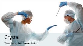  Presentation with tool belt tools - Slide deck with medicaid - fight of doctors with tools background and a light blue colored foreground