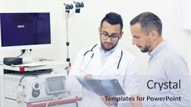  Presentation with asian doctor obese patient - Slide deck featuring medicaid - patient and doctor looking background and a lemonade colored foreground