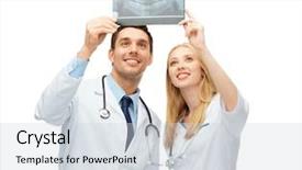  Presentation with x ray - Beautiful PPT theme featuring medicaid - picture of two doctors looking backdrop and a lemonade colored foreground