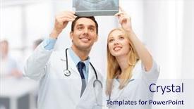  Presentation with x ray lung - Slides enhanced with medicaid - picture of two doctors looking background and a lemonade colored foreground