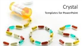  Presentation with spilling - Beautiful PPT layouts featuring medicaid - pills spilling from orange medicine backdrop and a white colored foreground