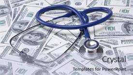  Presentation with money - Colorful slides enhanced with medicaid - stethoscope on money background backdrop and a light blue colored foreground