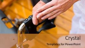  Presentation with walking - Audience pleasing theme consisting of medicaid - young nurse and female senior backdrop and a gold colored foreground
