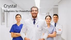  Presentation with health care - PPT layouts enhanced with medical - clinic profession people health care background and a light gray colored foreground