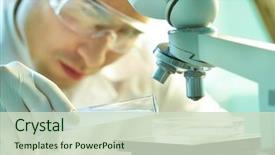  Presentation with liquid - PPT theme featuring medical - close-up of tube with liquid background and a soft green colored foreground