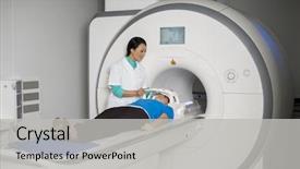  Presentation with mask - PPT theme with medical - doctor fixing mask to patient background and a light gray colored foreground