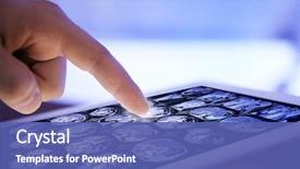  Presentation with medical hand - Amazing theme having medical - doctor hand touching modern digital backdrop and a ocean colored foreground