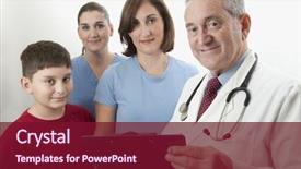  Presentation with nurse boys - Slides with spanish medical - doctor reviewing young boy's exam background and a violet colored foreground