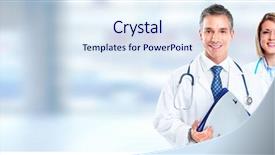  Presentation with support group online - PPT theme enhanced with medical - doctors group background and a sky blue colored foreground