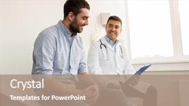  Presentation with medical clipboard - PPT theme featuring medical - medicine healthcare and people concept background and a coral colored foreground