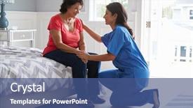  Presentation with hispanic - Amazing presentation theme having medical - nurse making home visit backdrop and a ocean colored foreground