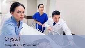  Presentation with reanimation - Beautiful PPT layouts featuring medical - profession people health care reanimation backdrop and a light blue colored foreground