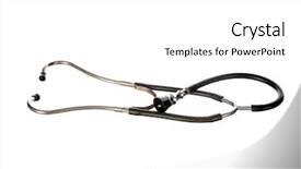  Presentation with vintage - PPT theme enhanced with antique medical - vintage old doctor's stethoscope isolated background and a white colored foreground