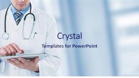  Presentation with medical equipment - Cool new presentation with medical - young doctor using digital tablet backdrop and a sky blue colored foreground