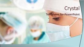  Presentation with operation room - Slide deck consisting of panoramic view of a snow covered mountain range looking down valley background and a gray colored foreground