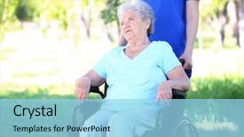  Presentation with volunteer - Presentation design with  background and a  colored foreground