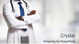  Presentation with ethical doctor - PPT theme with medical african - close-up of a doctor background and a white colored foreground