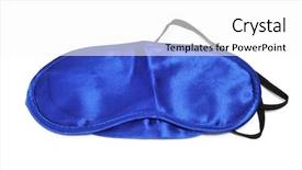  Presentation with satin - Presentation design with medical airplanes - blue satin sleep mask isolated background and a white colored foreground