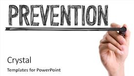  Presentation with medical prevention - Amazing slides having medical alert - hand with marker writing backdrop and a white colored foreground