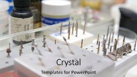  Presentation with orthodontics orthodontic model and dentist - Presentation theme with medical aluminum - dentist borer background and a light gray colored foreground