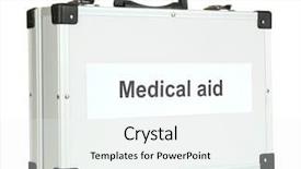  Presentation with silver fern black white flag - PPT theme enhanced with medical aluminum - silvery diplomat suitcase isolated background and a  colored foreground