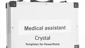  Presentation with silver fern black white flag - Slide deck consisting of medical aluminum - silvery diplomat suitcase isolated background and a  colored foreground