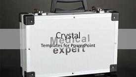  Presentation with grey change the job - PPT theme consisting of medical aluminum - silvery diplomat suitcase on grey background and a  colored foreground