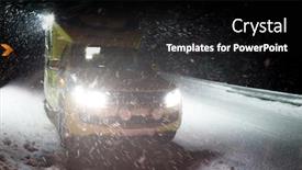  Presentation with winter storm - PPT layouts having medical-ambulance-car-on-winter background and a black colored foreground