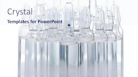  Presentation with ampoule - Audience pleasing presentation design consisting of medical ampoule with solution isolated on white background backdrop and a sky blue colored foreground