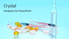 Presentation with insulin - Presentation theme consisting of medical ampoules and tablet background and a  colored foreground