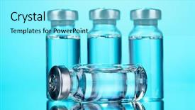  Presentation with injection - Slide deck consisting of medical ampoules on blue background background and a arctic colored foreground