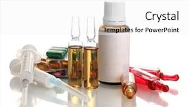  Presentation with medical pills - Presentation design consisting of medical ampules bottle pills background and a white colored foreground