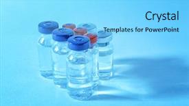  Presentation with medical concept - Presentation theme with medical ampules on colour background background and a light blue colored foreground