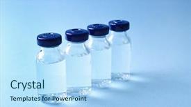  Presentation with vaccination - PPT theme with medical ampules on colour background background and a light blue colored foreground