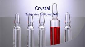  Presentation with medical - Slide deck with medical ampules on grey background background and a sky blue colored foreground