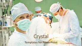  Presentation with cardiac nurse - Colorful presentation theme enhanced with medical amputation - portrait of nurse at surgeon backdrop and a cream colored foreground