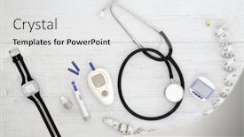  Presentation with measure equipment - Amazing presentation theme having tape measure health care concept backdrop and a light gray colored foreground