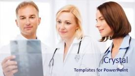 Presentation with radiology - Presentation design featuring medical and radiology concept - doctor background and a sky blue colored foreground