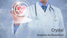  Presentation with animation - Slide set featuring medical animation - doctor touching an digital screen background and a light blue colored foreground