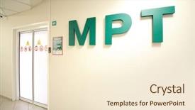  Presentation with imaging - Theme with medical animation - entry to premises for magnetic background and a cream colored foreground