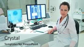  Presentation with mri - Amazing PPT theme having medical animation - experienced doctor with an mri backdrop and a lemonade colored foreground