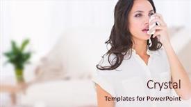  Presentation with medical dark - Amazing slides having medical asthma - asthmatic brunette using her inhaler backdrop and a lemonade colored foreground