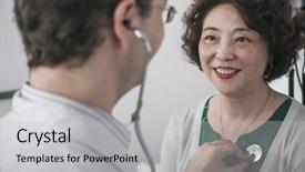  Presentation with heartbeat - Amazing slide deck having medical authority - doctor checking heartbeat backdrop and a  colored foreground