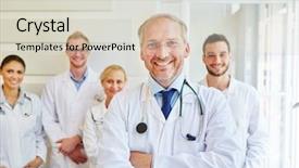  Presentation with physician - Slide deck enhanced with medical authority - successful doctor or physician background and a lemonade colored foreground