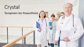  Presentation with nurse team - Beautiful presentation featuring medical authority - team or group of doctors backdrop and a  colored foreground