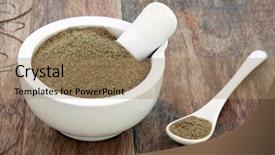  Presentation with alternative medicine - Slide deck with medical ayurveda - gymnema sylvestre herb used background and a coral colored foreground