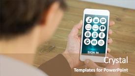  Presentation with medical desk - PPT theme having medical background with blue ecg background and a coral colored foreground