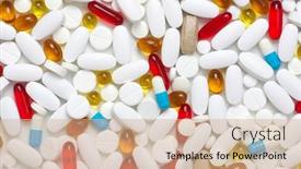  Presentation with medical pills - Colorful slide set enhanced with medical-background-with-pills backdrop and a coral colored foreground