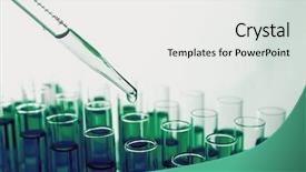  Presentation with tea leaves test tube - Beautiful presentation theme featuring medical backgrounds - test-tubes close-up backdrop and a white colored foreground